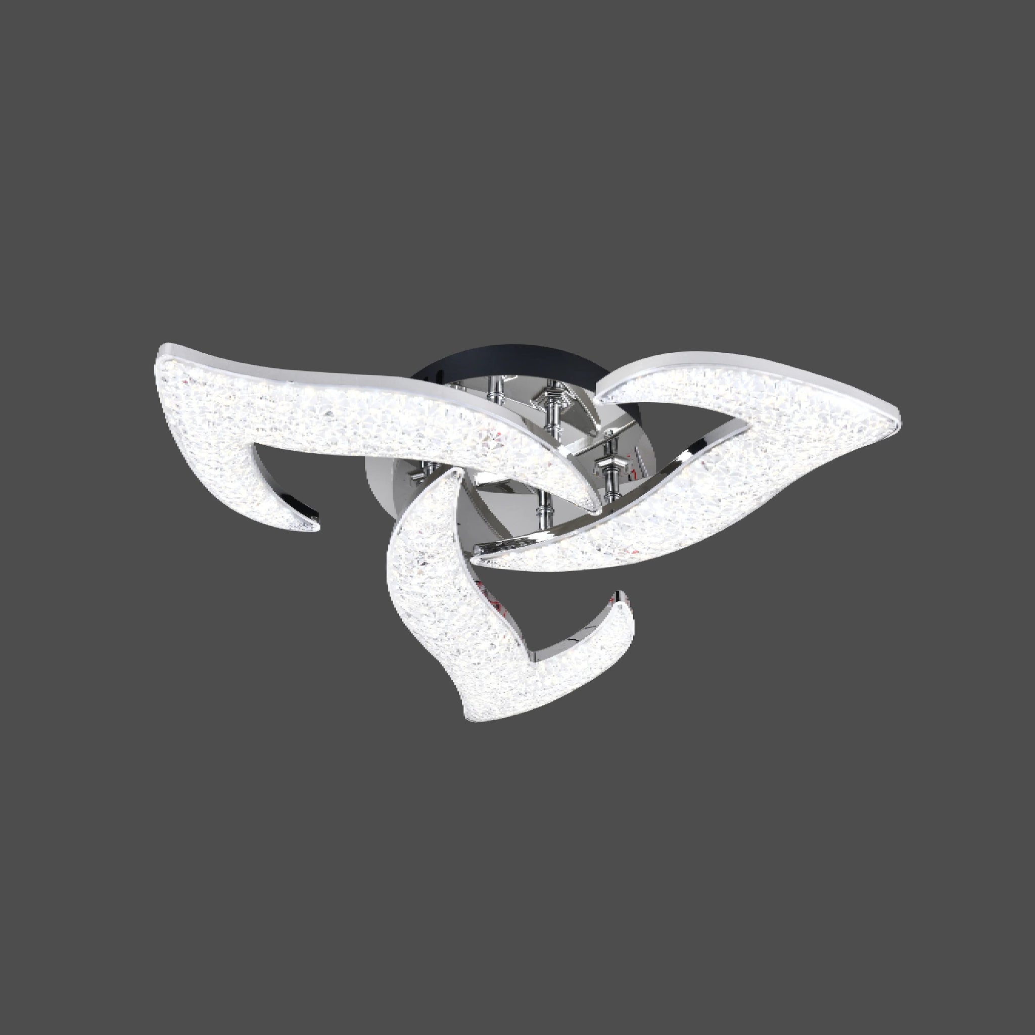 Lustra LED RFAN, Model R9179/3, Cu Telecomanda, 3 Tipuri De Lumina, Intensitate Reglabila, 60W, Argintiu