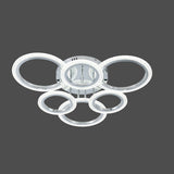 Lustra LED RFAN, Model R9180/3+3, Cu Telecomanda, 3 Tipuri De Lumina, Intensitate Reglabila, 108W, Argintiu