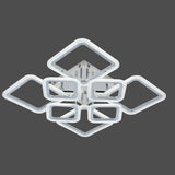 Lustra LED RFAN, Model R9181/4+4, Cu Telecomanda, 3 Tipuri De Lumina, Intensitate Reglabila, 168W, Argintiu