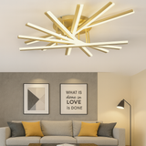 Lustra LED RFAN, Model JX630116-7, cu Telecomanda, 3 Tipuri de Lumina, Intensitate Reglabila, 125W, Auriu 1