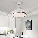 Lustra cu ventilator, ESC-410YY WH+BK, design modern, Alb