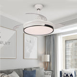 Lustra cu ventilator, ESC-410YY WH+BK, design modern, Alb