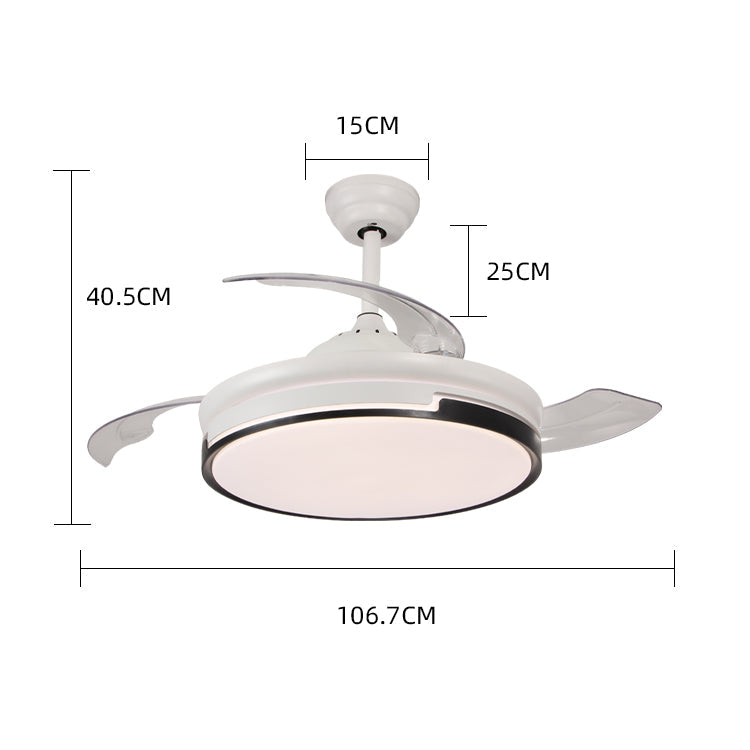 Lustra cu ventilator, ESC-410YY WH+BK, design modern, Alb
