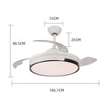 Lustra cu ventilator, ESC-410YY WH+BK, design modern, Alb