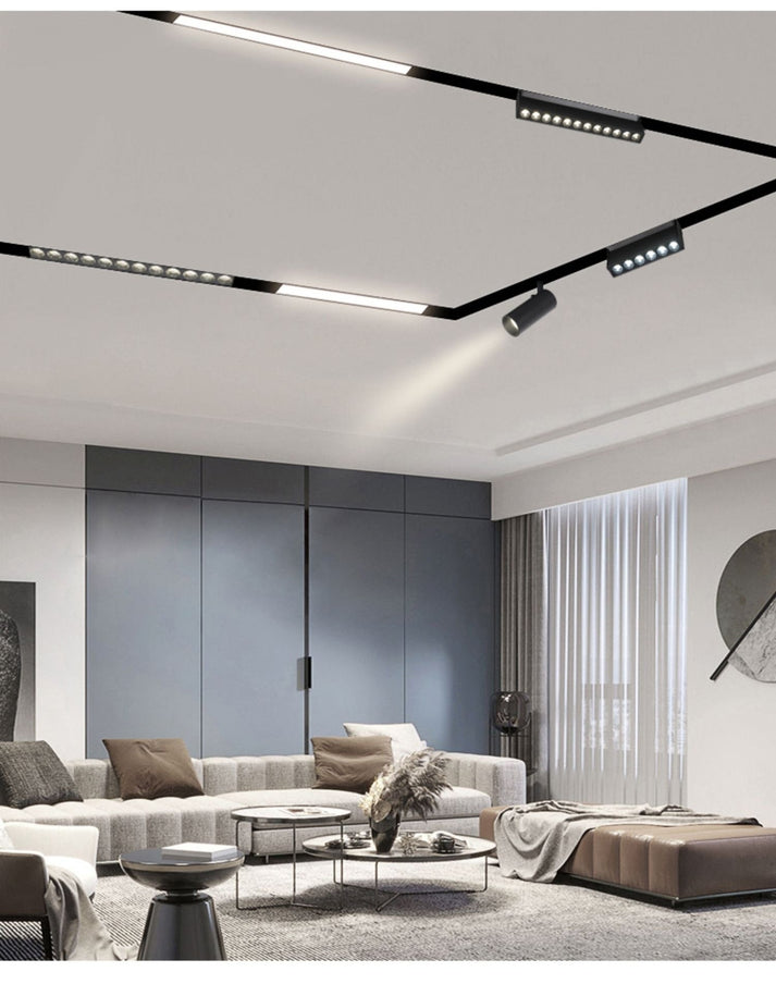 Grila LED Pliabila Sina Magnetica Incastrata, Lumina Calda, 18W, Negru