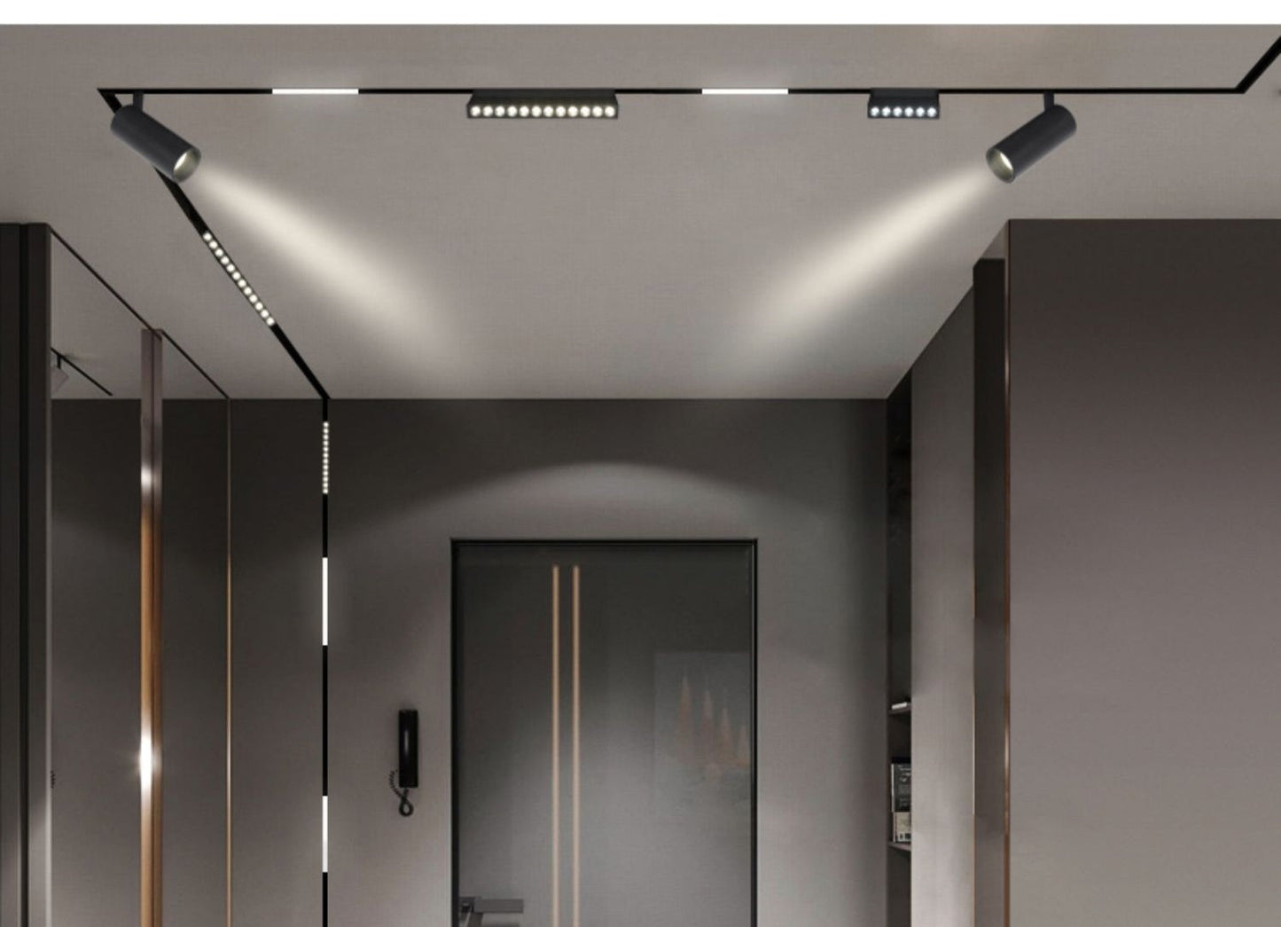 Grila LED Pliabila Sina Magnetica Incastrata, Lumina Neutra, 18W, Negru