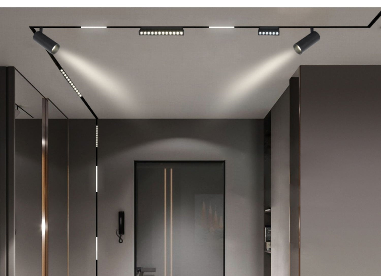 Grila LED Pliabila Sina Magnetica Incastrata, Lumina Neutra, 12W, Negru