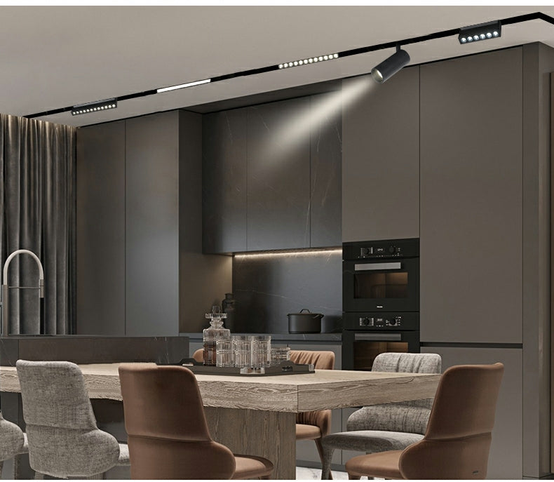 Grila LED Pliabila Sina Magnetica Incastrata, Lumina Neutra, 18W, Negru