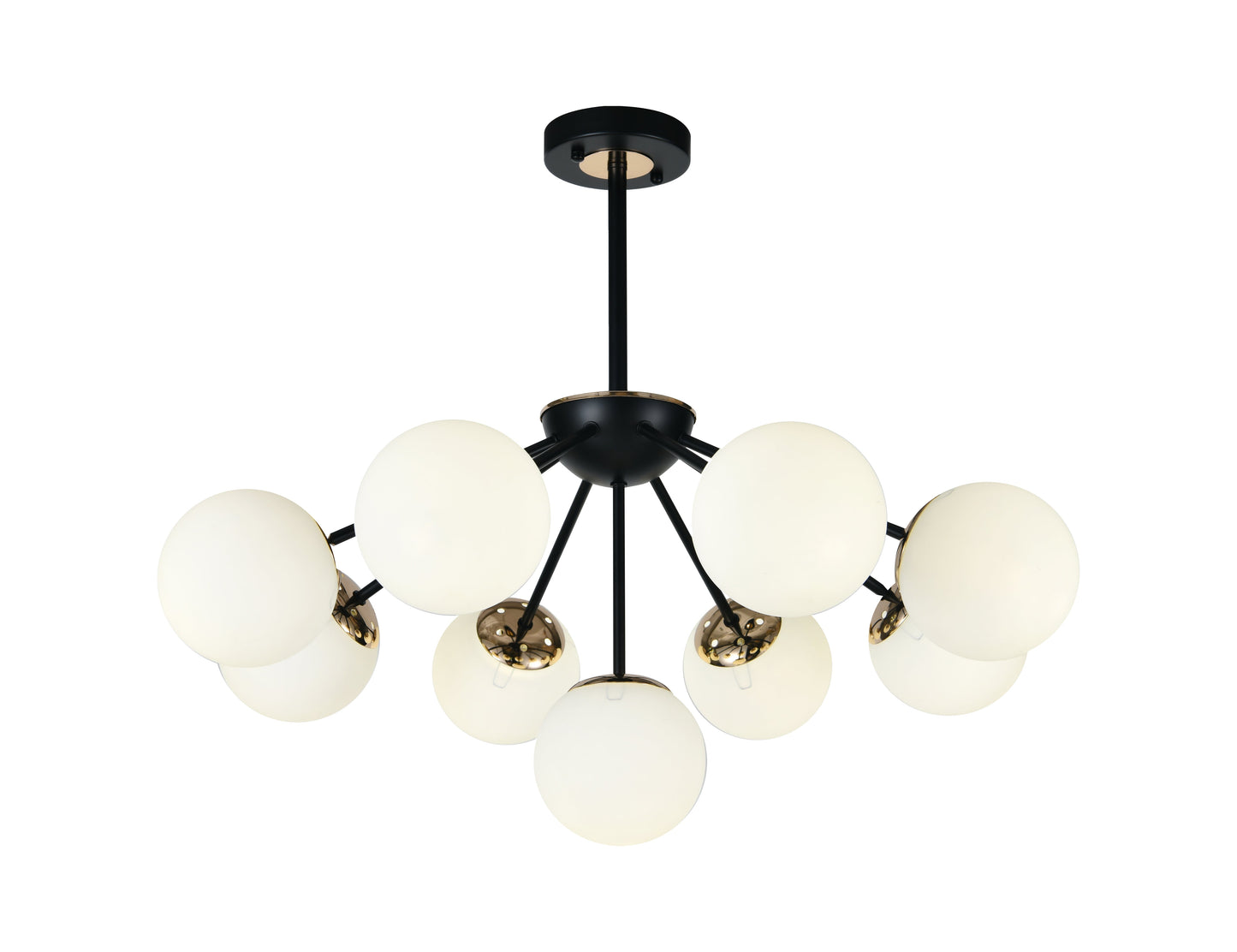 Lustra RFAN, Model N36368-9, Cu Abajururi, 9 X E27, Negru