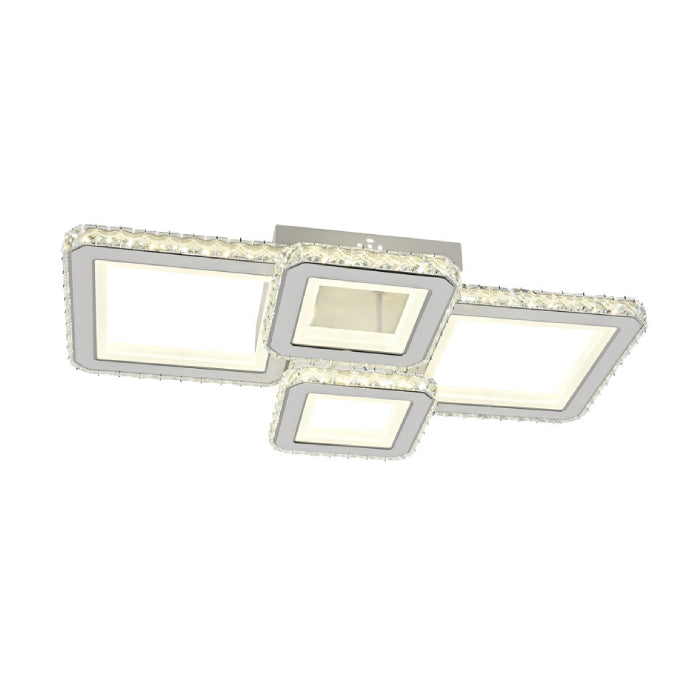 Lustra LED RFAN, Model R9003/2+2, cu Telecomanda, 3 Tipuri de Lumina, Intensitate Reglabila, 160W, Alb