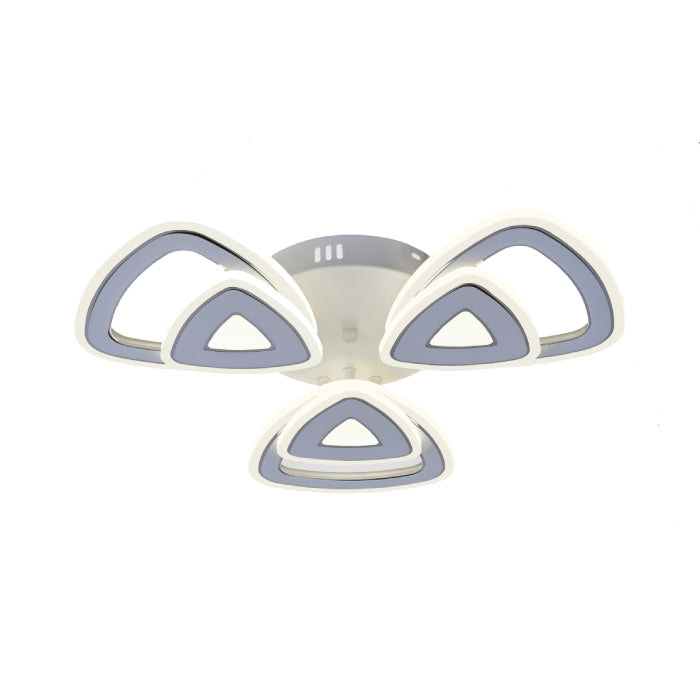 Lustra LED RFAN, Model R9008/3+3, cu Telecomanda, 3 Tipuri de Lumina, Intensitate Reglabila, 132W, Alb