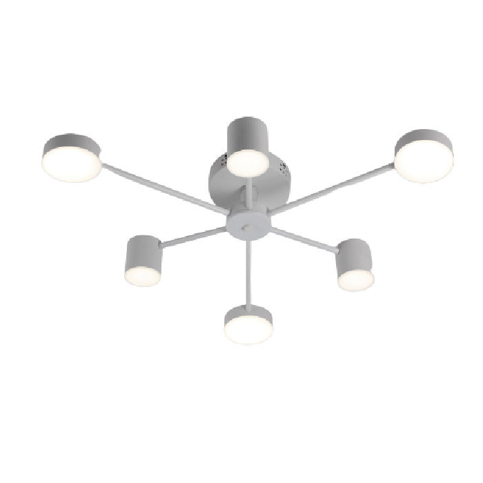 Lustra LED RFAN, Model R9029-6, cu Telecomanda, 3 Tipuri de Lumina, Intensitate Reglabila, 72W, Alb