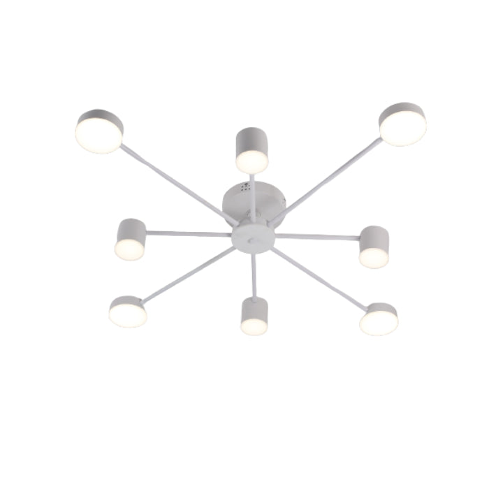 Lustra LED RFAN, Model R9029-8, cu Telecomanda, 3 Tipuri de Lumina, Intensitate Reglabila, 96W, Alb