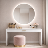 Oglinda LED Rotunda Premium 80×80 cm, Lumina Spate, 3 Tipuri de Lumina – Calda, Rece, Neutra