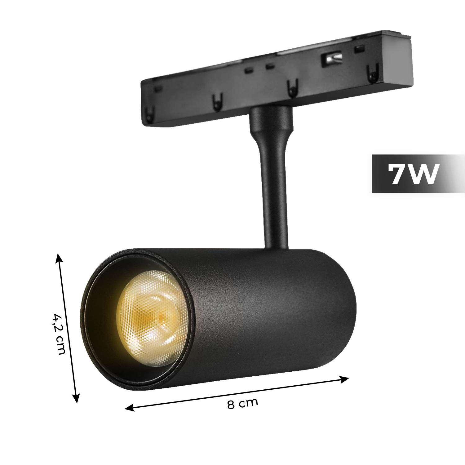Proiector LED Sina Magnetica Incastrata, Lumina Neutra, Reglabil, 7W, Negru