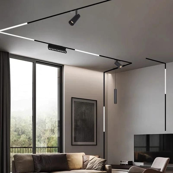 Grila LED Pliabila Sina Magnetica Incastrata, Lumina Neutra, 18W, Negru