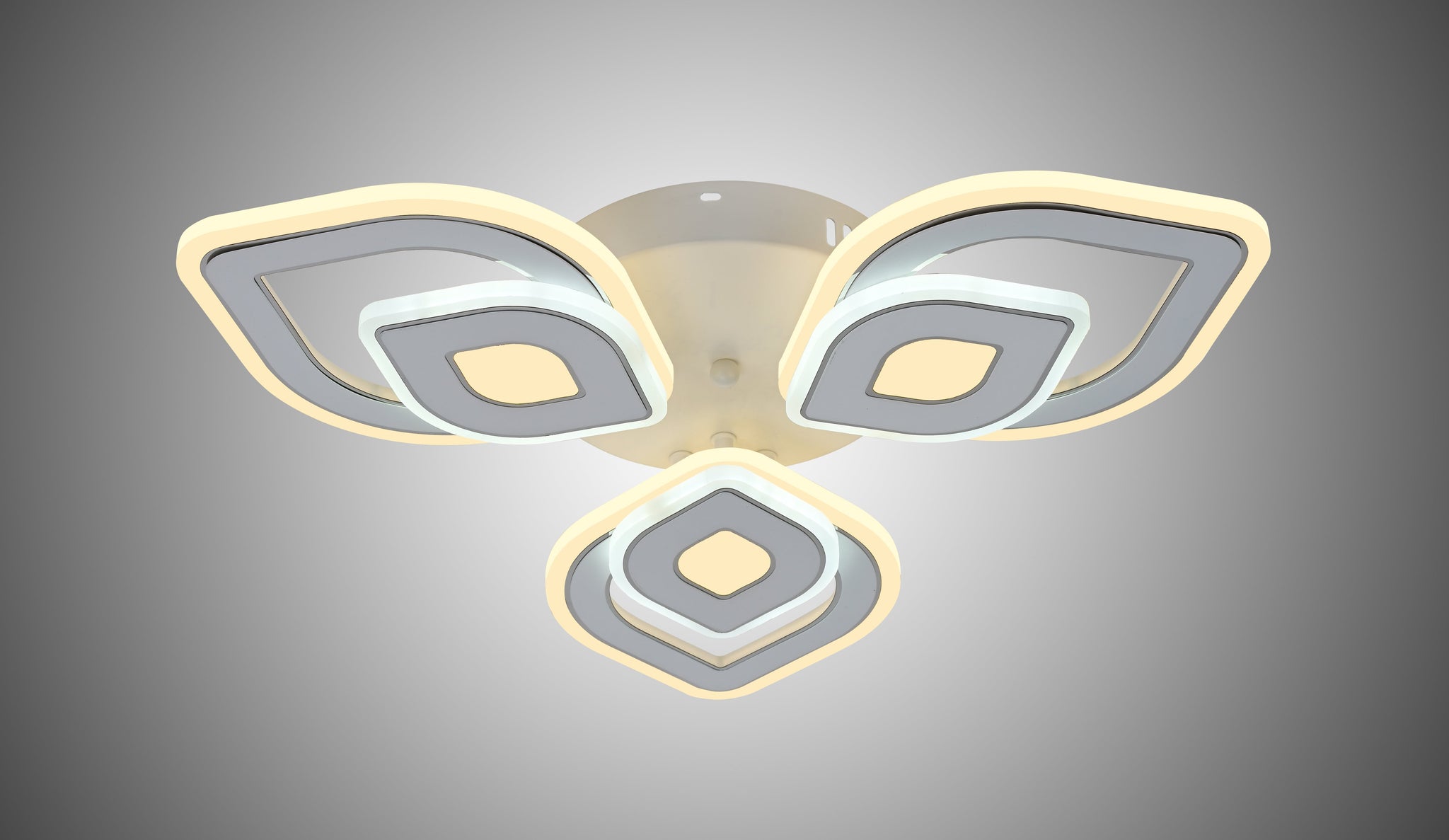 Lustra LED RFAN, Model R9007/3+3, cu Telecomanda, 3 Tipuri de Lumina, Intensitate Reglabila, 126W, Alb