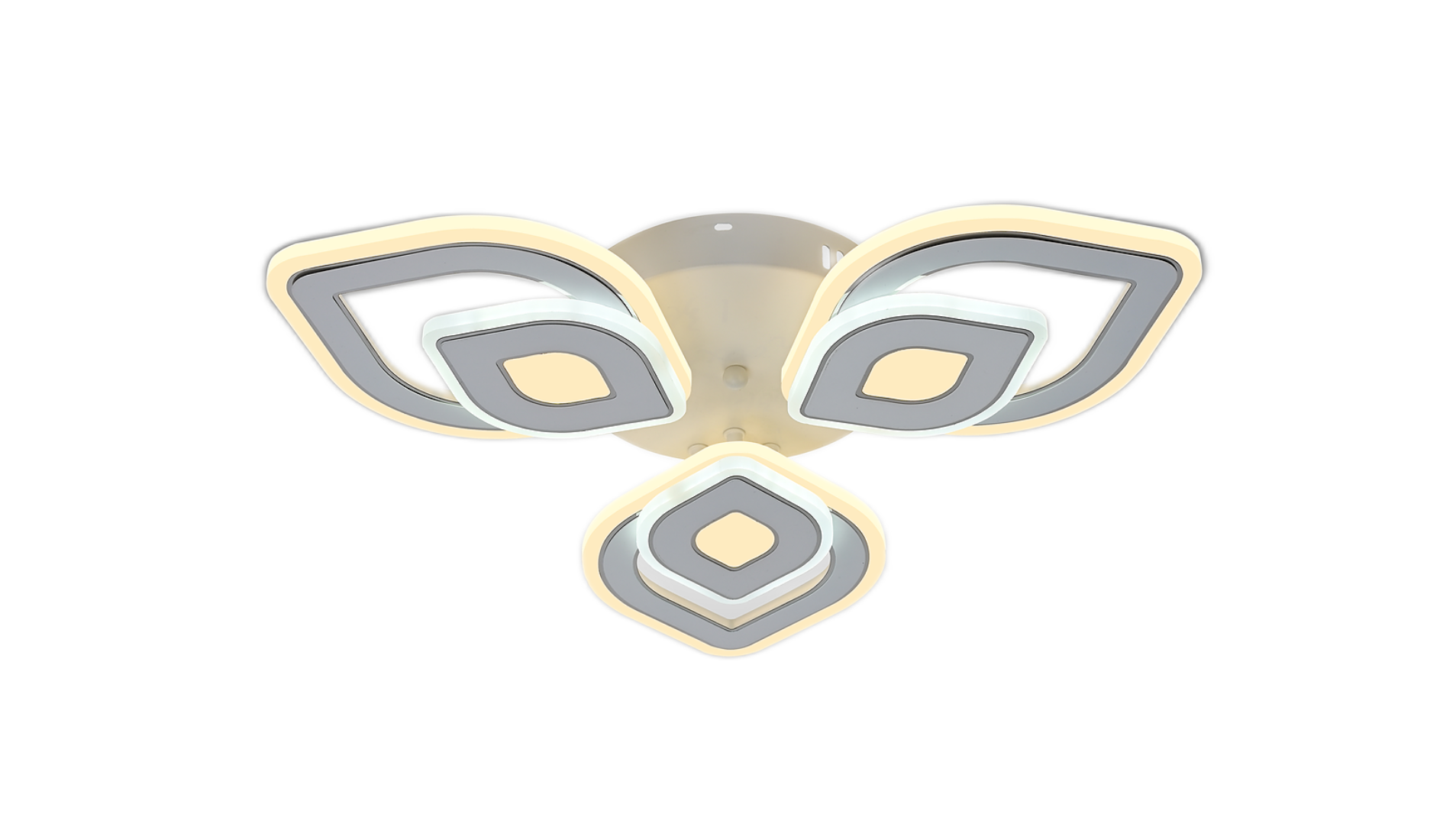 Lustra LED RFAN, Model R9007/3+3, cu Telecomanda, 3 Tipuri de Lumina, Intensitate Reglabila, 126W, Alb