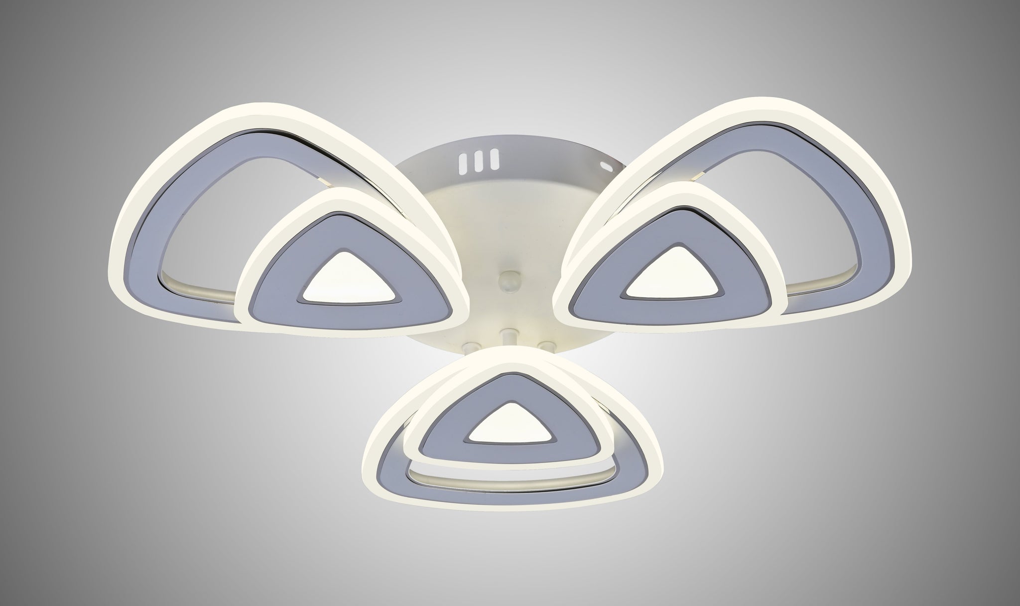 Lustra LED RFAN, Model R9008/3+3, cu Telecomanda, 3 Tipuri de Lumina, Intensitate Reglabila, 132W, Alb