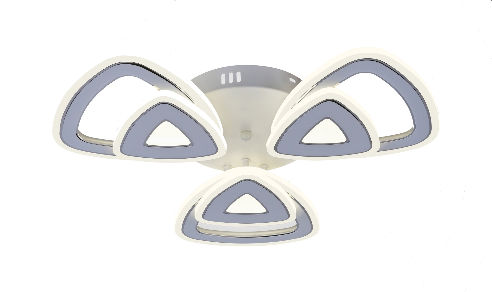 Lustra LED RFAN, Model R9008/3+3, cu Telecomanda, 3 Tipuri de Lumina, Intensitate Reglabila, 132W, Alb