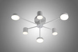 Lustra LED RFAN, Model R9029-6, cu Telecomanda, 3 Tipuri de Lumina, Intensitate Reglabila, 72W, Alb