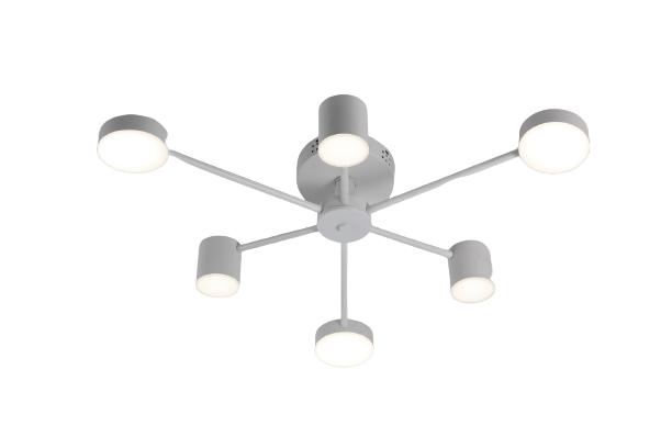 Lustra LED RFAN, Model R9029-6, cu Telecomanda, 3 Tipuri de Lumina, Intensitate Reglabila, 72W, Alb
