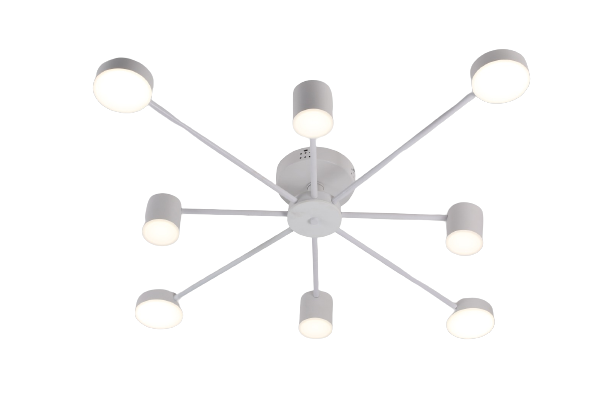 Lustra LED RFAN, Model R9029-8, cu Telecomanda, 3 Tipuri de Lumina, Intensitate Reglabila, 96W, Alb