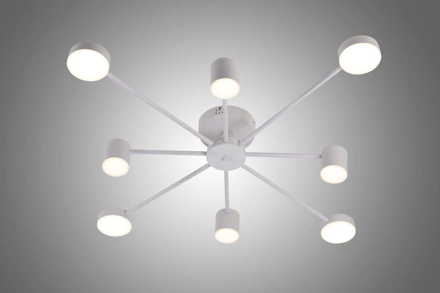 Lustra LED RFAN, Model R9029-8, cu Telecomanda, 3 Tipuri de Lumina, Intensitate Reglabila, 96W, Alb