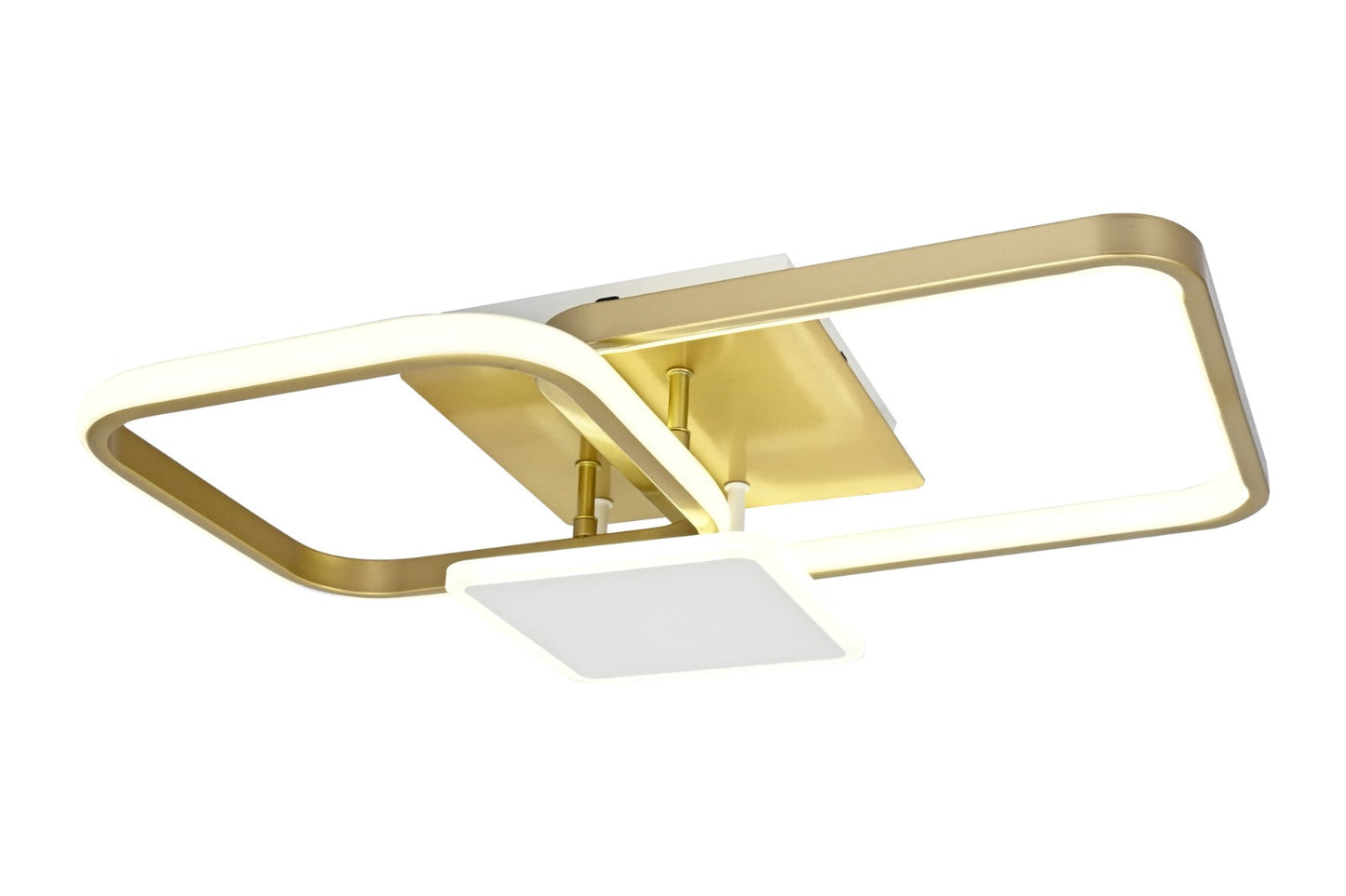 Lustra LED RFAN, Model R9039, cu Telecomanda, 3 Tipuri de Lumina, Intensitate Reglabila, 102W, Auriu