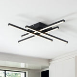 Lustra LED RFAN, Model R9111/4, Cu Telecomanda, 3 Tipuri De Lumina, Intensitate Reglabila, 66W, Negru