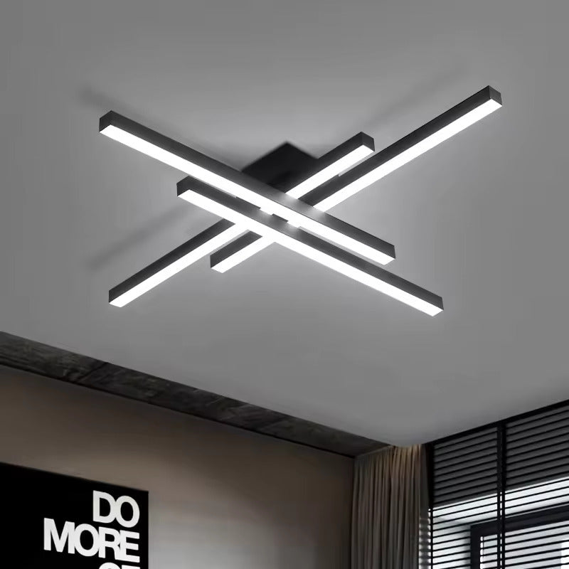 Lustra LED RFAN, Model R9111/4, Cu Telecomanda, 3 Tipuri De Lumina, Intensitate Reglabila, 66W, Negru