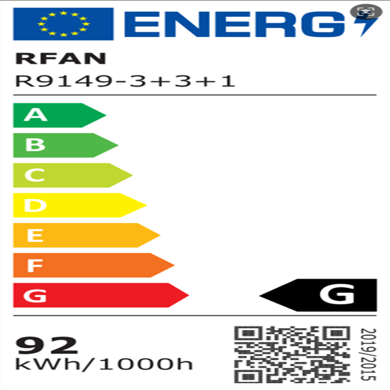 Lustra LED RFAN, Model R9149/3+3+1, Cu Telecomanda, 3 Tipuri De Lumina, Intensitate Reglabila, 92W, Negru