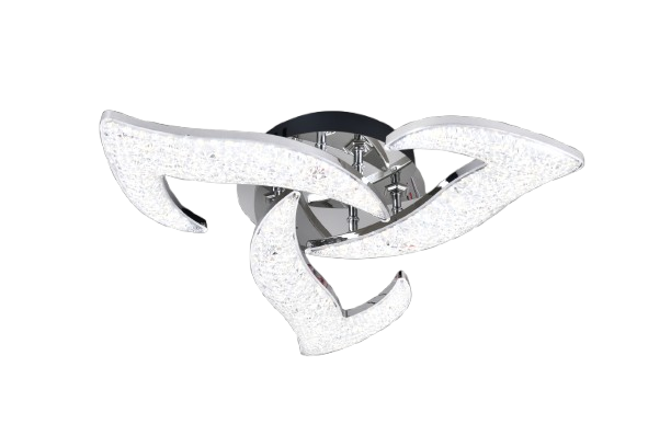 Lustra LED RFAN, Model R9179/3, Cu Telecomanda, 3 Tipuri De Lumina, Intensitate Reglabila, 60W, Argintiu