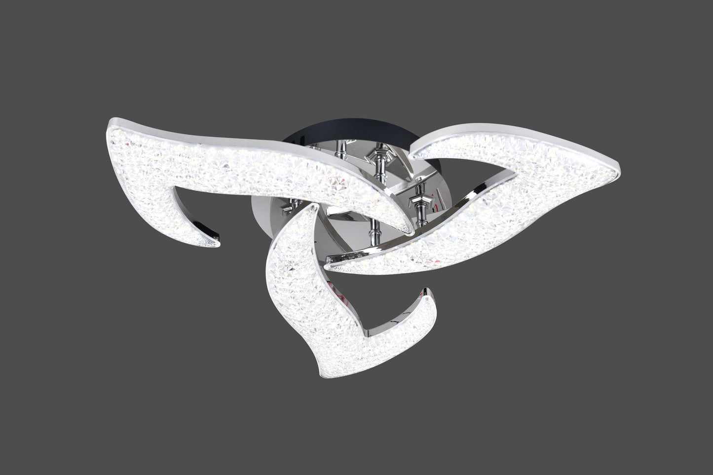 Lustra LED RFAN, Model R9179/3, Cu Telecomanda, 3 Tipuri De Lumina, Intensitate Reglabila, 60W, Argintiu