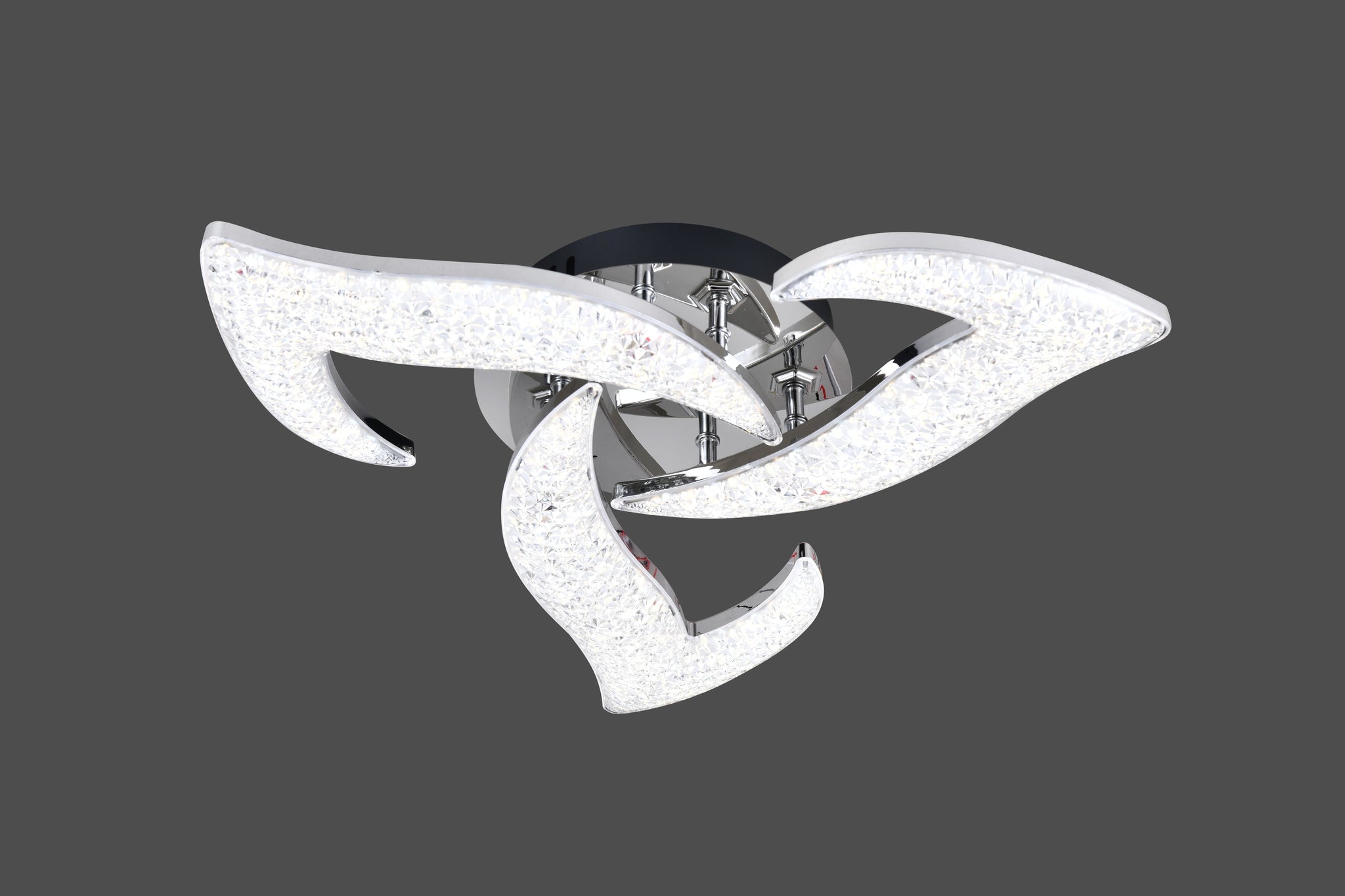 Lustra LED RFAN, Model R9179/3, Cu Telecomanda, 3 Tipuri De Lumina, Intensitate Reglabila, 60W, Argintiu