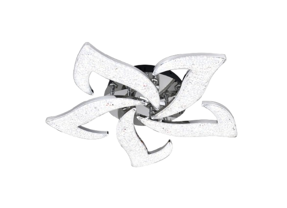 Lustra LED RFAN, Model R9179/5, Cu Telecomanda, 3 Tipuri De Lumina, Intensitate Reglabila, 100W, Argintiu