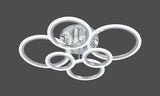 Lustra LED RFAN, Model R9180/2+2+2, Cu Telecomanda, 3 Tipuri De Lumina, Intensitate Reglabila, 132W, Argintiu