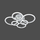 Lustra LED RFAN, Model R9180/2+2+2, Cu Telecomanda, 3 Tipuri De Lumina, Intensitate Reglabila, 132W, Argintiu