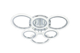 Lustra LED RFAN, Model R9180/3+3, Cu Telecomanda, 3 Tipuri De Lumina, Intensitate Reglabila, 108W, Argintiu
