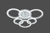 Lustra LED RFAN, Model R9180/3+3, Cu Telecomanda, 3 Tipuri De Lumina, Intensitate Reglabila, 108W, Argintiu