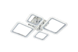 Lustra LED RFAN, Model R9181/2+2, Cu Telecomanda, 3 Tipuri De Lumina, Intensitate Reglabila, 84W, Argintiu
