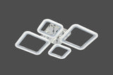 Lustra LED RFAN, Model R9181/2+2, Cu Telecomanda, 3 Tipuri De Lumina, Intensitate Reglabila, 84W, Argintiu