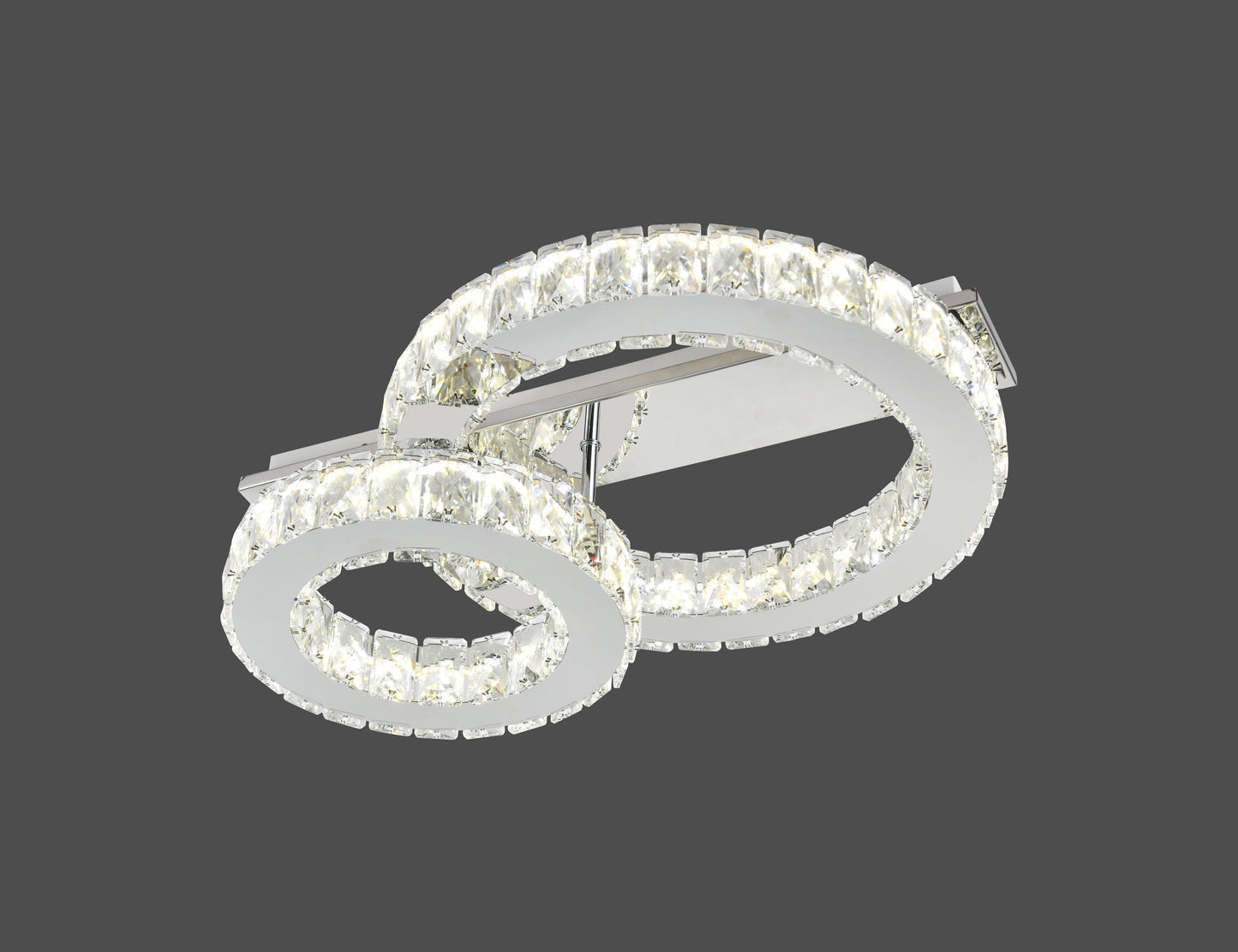 Lustra LED RFAN, Model R9182/1+1A1, Cu Telecomanda, 3 Tipuri De Lumina, Intensitate Reglabila, 66W, Argintiu