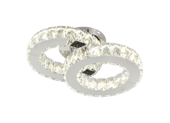 Lustra LED RFAN, Model R9182/2, Cu Telecomanda, 3 Tipuri De Lumina, Intensitate Reglabila, 52W, Argintiu