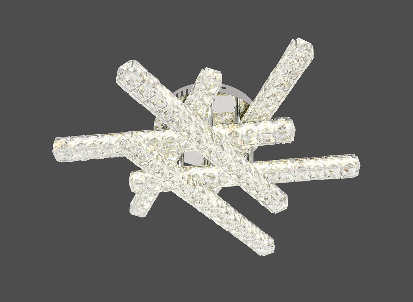 Lustra LED RFAN, Model R9183/6, Cu Telecomanda, 3 Tipuri De Lumina, Intensitate Reglabila, 108W, Argintiu
