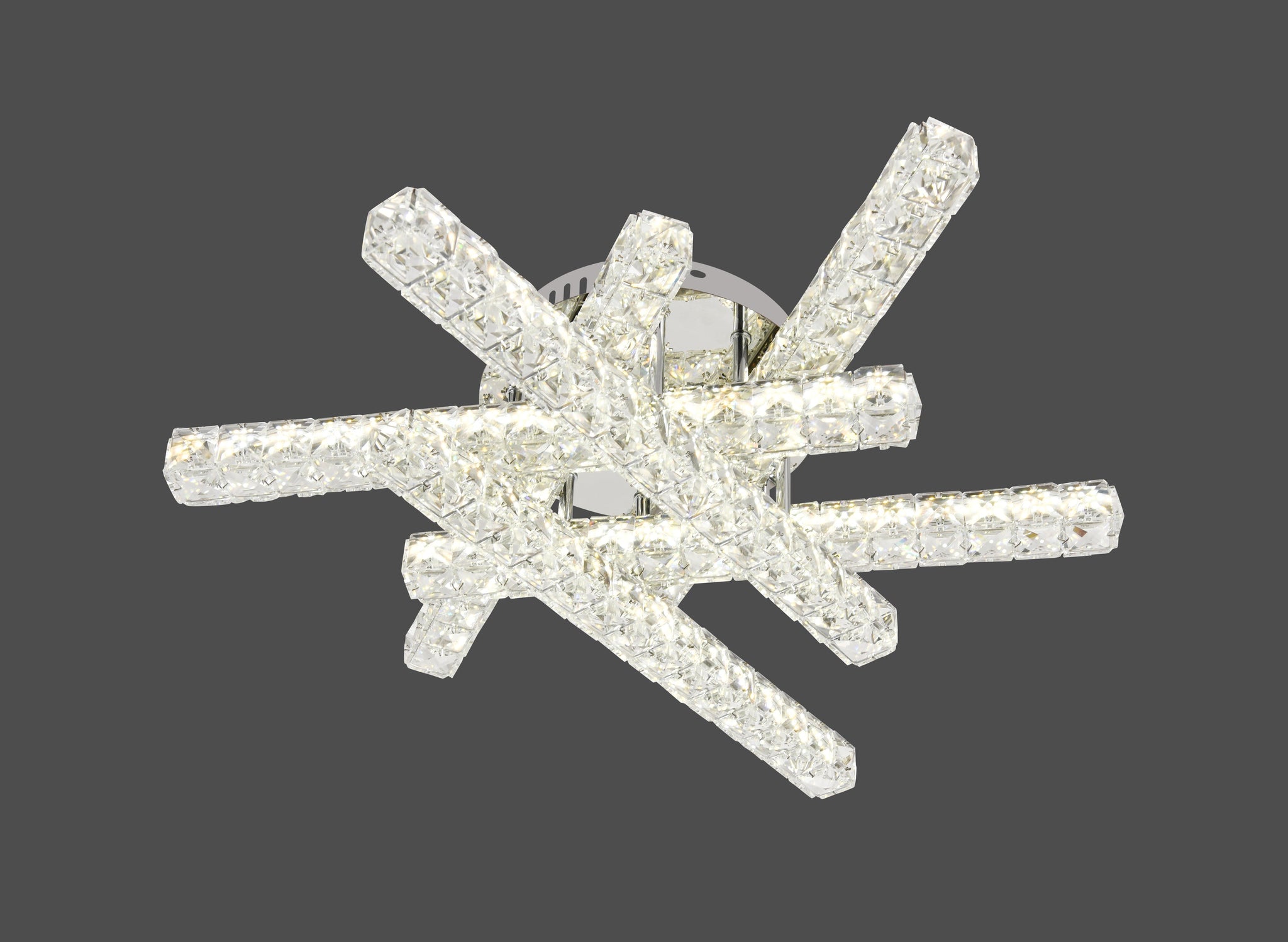 Lustra LED RFAN, Model R9183/6, Cu Telecomanda, 3 Tipuri De Lumina, Intensitate Reglabila, 108W, Argintiu