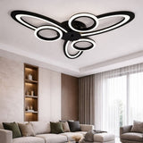 Lustra LED RFAN, Model R9185/3+3, Cu Telecomanda, 3 Tipuri De Lumina, Intensitate Reglabila, 96W, Negru