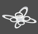Lustra LED RFAN, Model R9185/4+4, Cu Telecomanda, 3 Tipuri De Lumina, Intensitate Reglabila, 128W, Alb