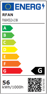 Lustra LED RFAN, Model FX60455/2+2, cu Telecomanda, 3 Tipuri de Lumina, Intensitate Reglabila, 56W, Negru