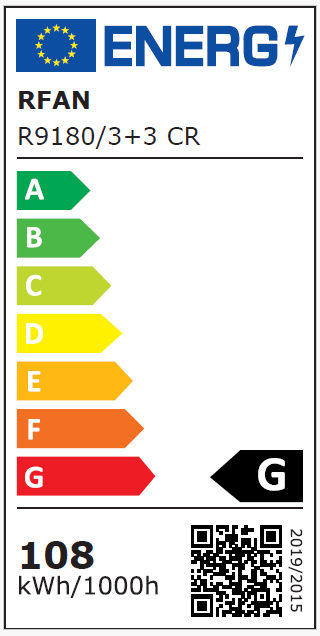 Lustra LED RFAN, Model R9180/3+3, Cu Telecomanda, 3 Tipuri De Lumina, Intensitate Reglabila, 108W, Argintiu